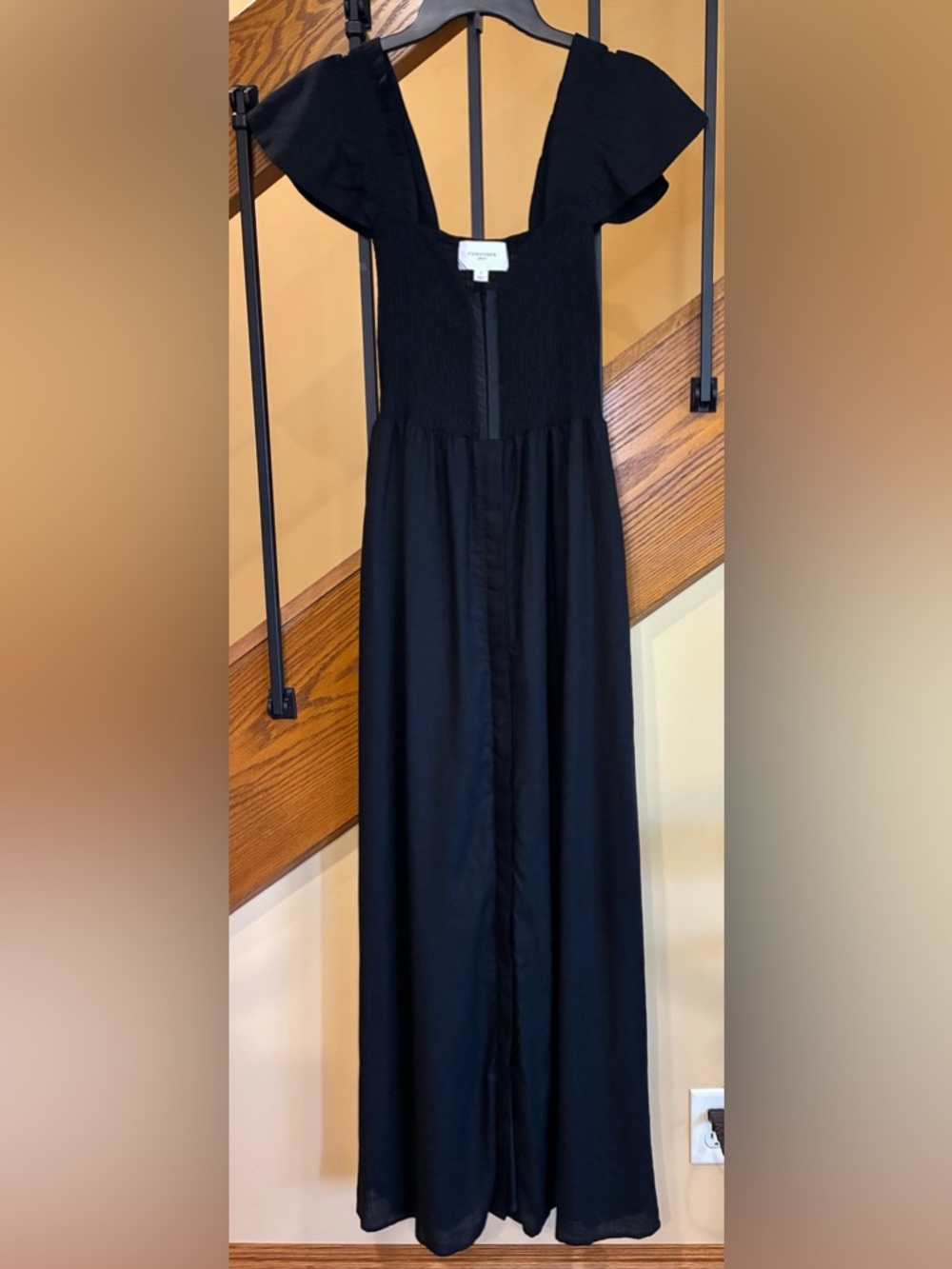 Tuckernuck Pomander Place Phoebe Maxi Dress   Smocked Pockets Black SZ. Small